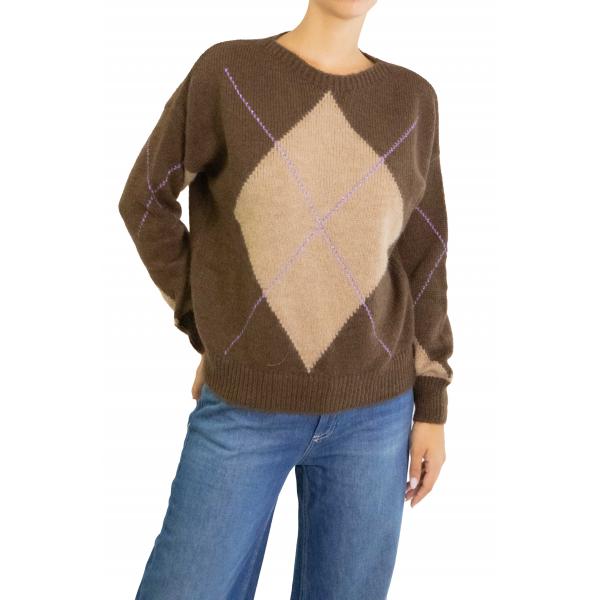 Maglione con rombi bicolore 